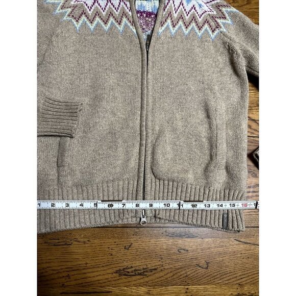 Columbia P46 Knit Sweater Women Sz M Ribbed Turtleneck Full Zip Cotton WoolNylon - Picture 4 of 9